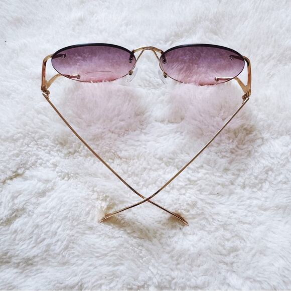 Ruth Clear Purple Round Metal Sunglasses - Picture 6 of 10